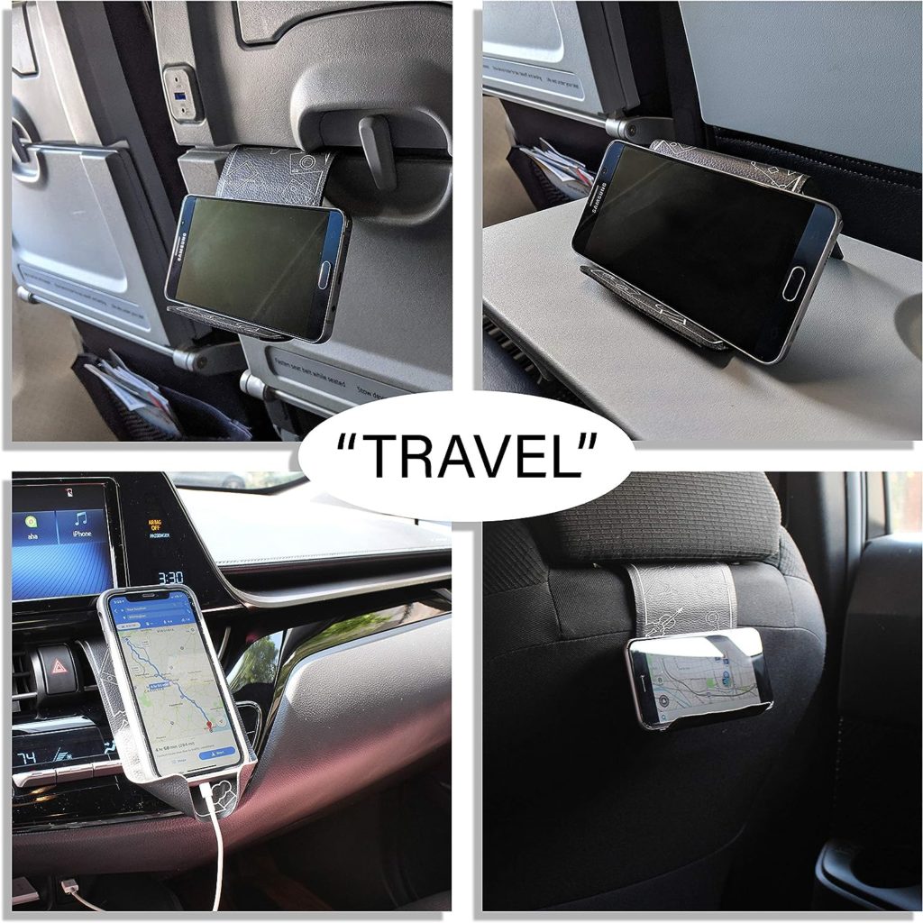 Airplane Travel Essentials for Flying Flex Flap Cell Phone Holder  Flexible Tablet Stand for Desk, Bed, Treadmill, Home  in-Flight Airplane Travel Accessories - Travel Must Haves Cool Gadgets