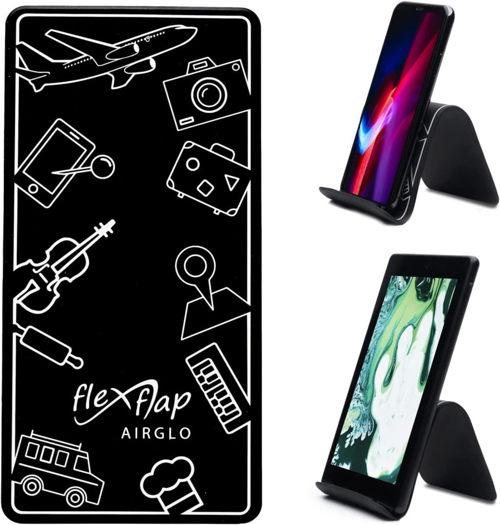 Airplane Travel Essentials for Flying Flex Flap Cell Phone Holder  Flexible Tablet Stand for Desk, Bed, Treadmill, Home  In-Flight Airplane Travel Accessories - Travel Must Haves Cool Gadgets (Pro)