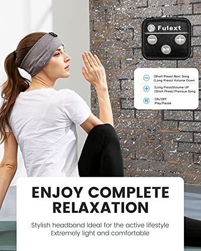 Perytong Sleeping Headphones Bluetooth Headband, Soft Sleep Headband Headphones Long Time Play Sleep Headphones Bluetooth with Built in Speakers Perfect for Sleep,Workout,Running,Yoga,Travel