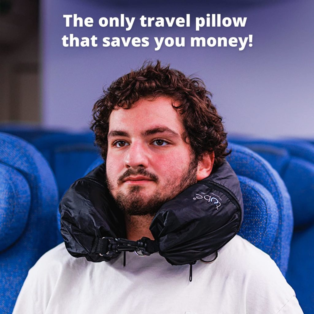 Tube Travel Pillow You Stuff With Clothes – Transforms Into Extra Luggage without Excess Fees - Fits Up To 3 Days of Travel Essentials - Keep Your Belongings Nearby in Case of Lost Luggage or Airport Delays