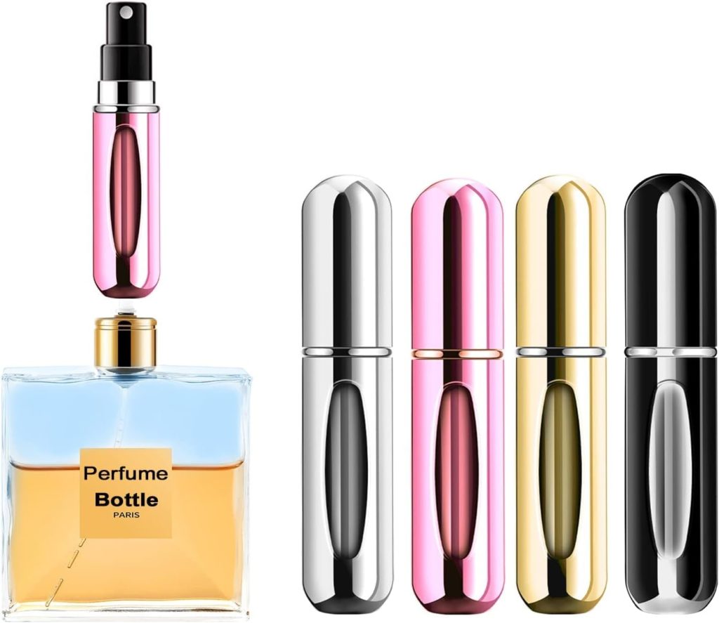 Yamadura Portable Mini Refillable Perfume Atomizer Bottle Spray, Scent Pump Case for Travel (5ml, 4 Pack) 4